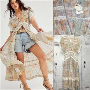 Nwts Free people field of dreams Dress sz L duster